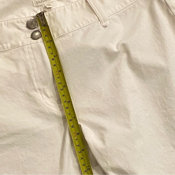 Eileen Fisher Women’s Organic Cotton Pants White Size 6 Button/ Zip Front Slim - Picture 6 of 8